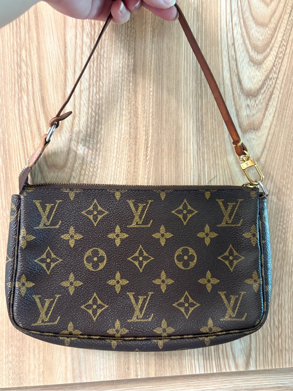 Auth Louis Vuitton LV Accessories Pouch Pochette Accessoires Brown Monogram